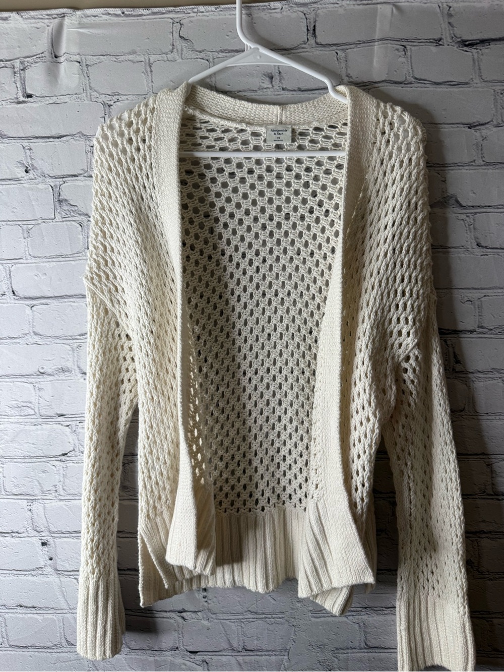 Abercrombie & Fitch Open-Knit Cream Cardigan